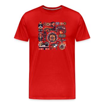 Folklore africain - T-shirt bio Premium Homme - rouge - Devant - Damien (186cm)