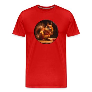 Les écureuils sont des rongeurs câlins - T-shirt bio Premium Homme - rouge - Devant - Damien (186cm)
