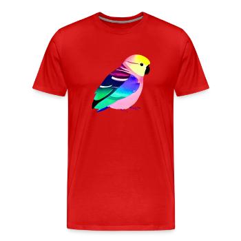 Cockatiel Bird Budgie Bird Propriétaire - T-shirt bio Premium Homme - rouge - Devant - Damien (186cm)