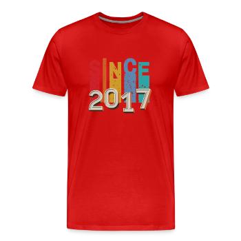 Since 2017 retro - T-shirt bio Premium Homme - rouge - Devant - Damien (186cm)