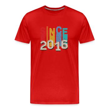 Since 2016 retro - T-shirt bio Premium Homme - rouge - Devant - Damien (186cm)