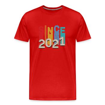 Since 2021 retro - T-shirt bio Premium Homme - rouge - Devant - Damien (186cm)