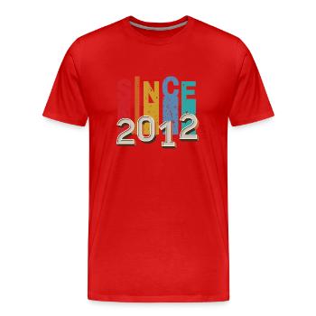 Since 2012 retro - T-shirt bio Premium Homme - rouge - Devant - Damien (186cm)