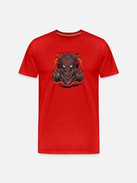 Drachen Auto - Männer Premium Bio T-Shirt - Rot