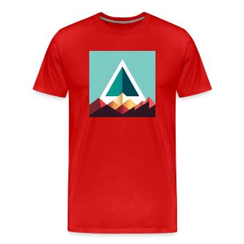 abstraktes Dreieck - Männer Premium Bio T-Shirt - Rot - Vorne - Damien (186cm)