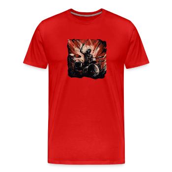 Drummer crazy - Männer Premium Bio T-Shirt - Rot - Vorne - Damien (186cm)
