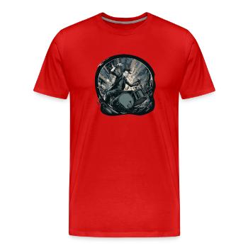 Drums crazy - Männer Premium Bio T-Shirt - Rot - Vorne - Damien (186cm)