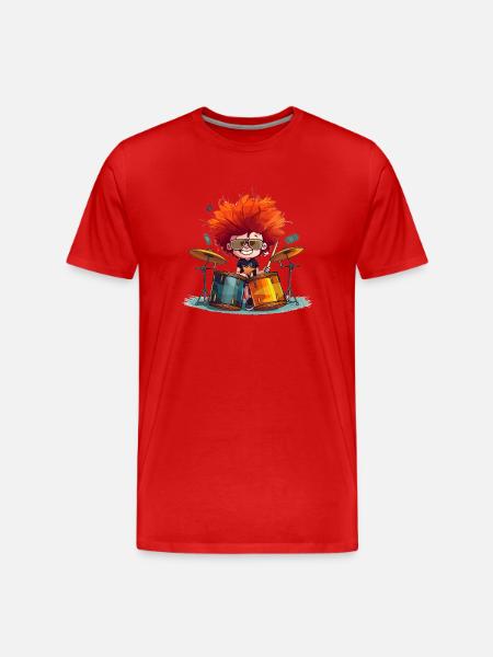 Drummer Boy - Männer Premium Bio T-Shirt - Rot