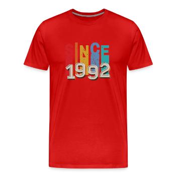 Since 1992 retro - T-shirt bio Premium Homme - rouge - Devant - Damien (186cm)