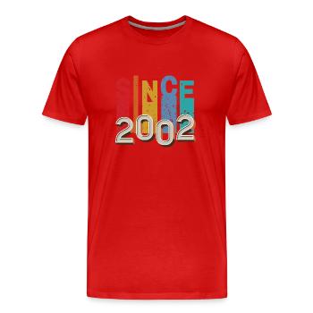 Since 2002 retro - T-shirt bio Premium Homme - rouge - Devant - Damien (186cm)