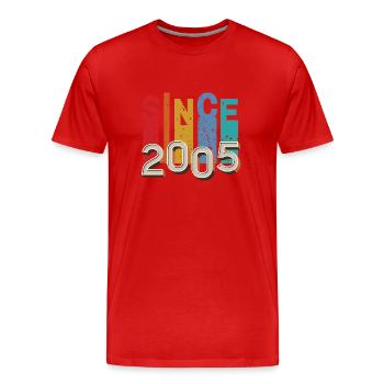 Since 2005 retro - T-shirt bio Premium Homme - rouge - Devant - Damien (186cm)