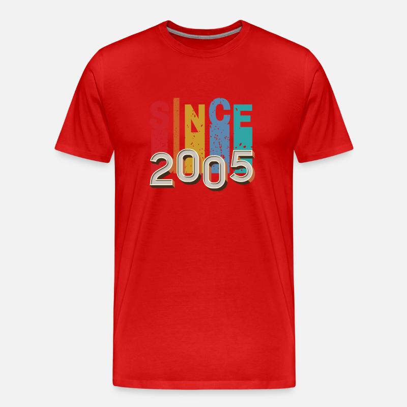 Seit 2005 retro - Männer Premium Bio T-Shirt - Rot