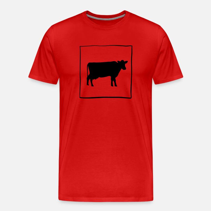 Kuh 1 - Männer Premium Bio T-Shirt - Rot