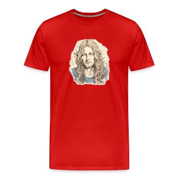 Jésus-Christ #05 - T-shirt bio Premium Homme - rouge - Devant - Damien (186cm)