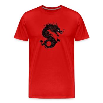 Drachen Asien - Männer Premium Bio T-Shirt - Rot - Vorne - Damien (186cm)