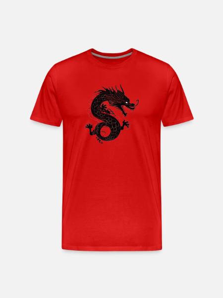 Drachen Asien - Männer Premium Bio T-Shirt - Rot