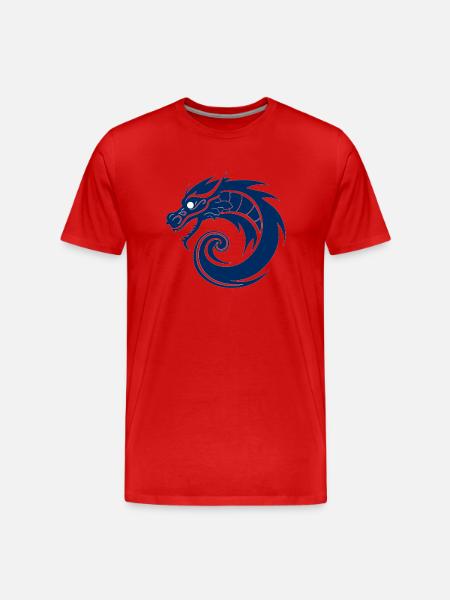 Drachen Asien blau - Männer Premium Bio T-Shirt - Rot