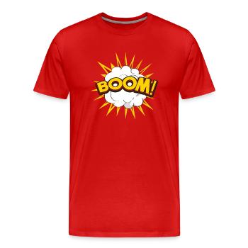 Lustige Cartoon-Explosion - Männer Premium Bio T-Shirt - Rot - Vorne - Damien (186cm)