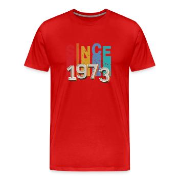 Since 1973 retro - T-shirt bio Premium Homme - rouge - Devant - Damien (186cm)