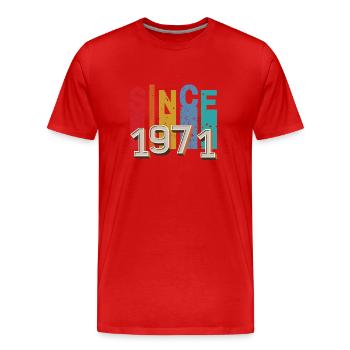 Since 1971 retro - T-shirt bio Premium Homme - rouge - Devant - Damien (186cm)