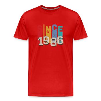 Since 1986 retro - T-shirt bio Premium Homme - rouge - Devant - Damien (186cm)