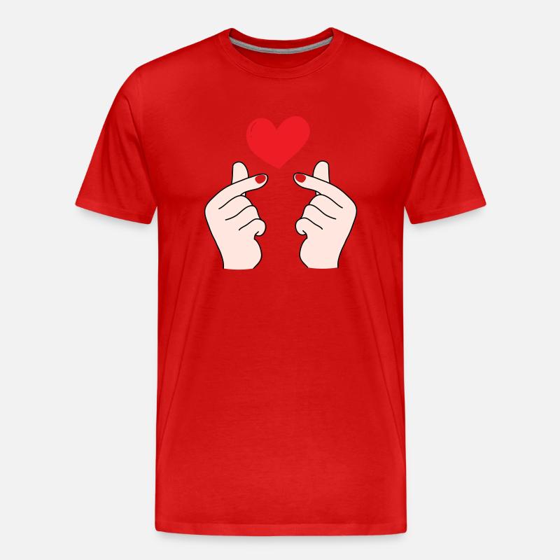 Fingerherzen 5 - Männer Premium Bio T-Shirt - Rot