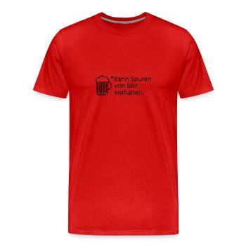 Kann Spuren von Bier enthalten - Männer Premium Bio T-Shirt - Rot - Vorne - Damien (186cm)