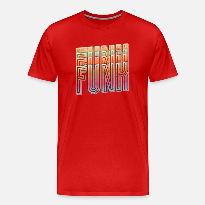 Funk Retro - Männer Premium Bio T-Shirt - Rot