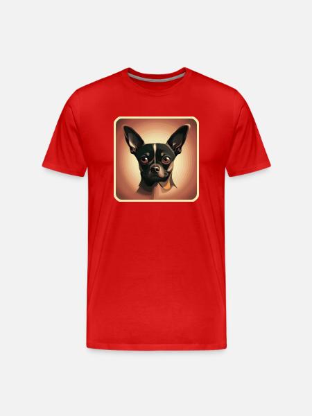 Chihuahua motif - Men's Premium Organic T-Shirt - red