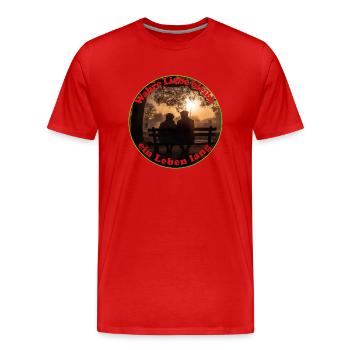 Wahre Liebe bleibt ein Leben lang - Männer Premium Bio T-Shirt - Rot - Vorne - Damien (186cm)