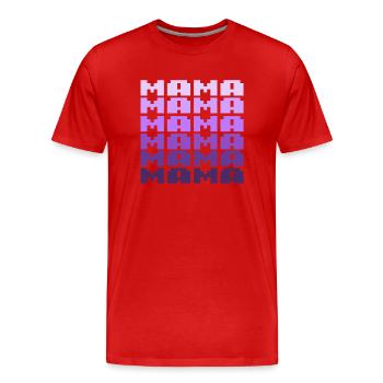 MAMA Retro Schriftzug 8bit - Männer Premium Bio T-Shirt - Rot - Vorne - Damien (186cm)