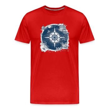 Alte Seekarte - Männer Premium Bio T-Shirt - Rot - Vorne - Damien (186cm)
