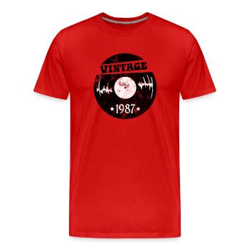 Millésime 1987 - T-shirt bio Premium Homme - rouge - Devant - Damien (186cm)