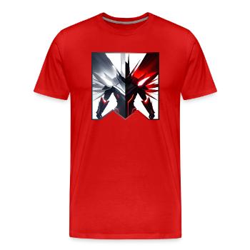 Das Gute mit dem Schlechten nehmen - Männer Premium Bio T-Shirt - Rot - Vorne - Damien (186cm)