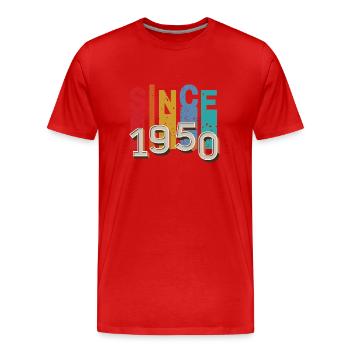 Since 1950 retro - T-shirt bio Premium Homme - rouge - Devant - Damien (186cm)