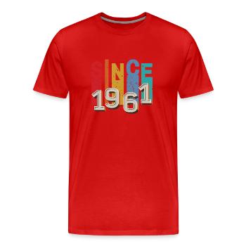 Since 1961 retro - T-shirt bio Premium Homme - rouge - Devant - Damien (186cm)