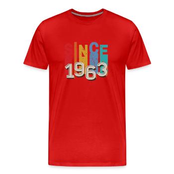 Since 1960 retro - T-shirt bio Premium Homme - rouge - Devant - Damien (186cm)