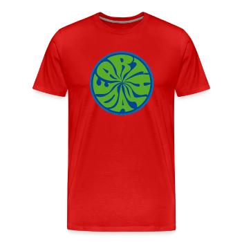 Earth Day since 1970 save your psychedelic planet! - Men's Premium Organic T-Shirt - red - Front - Damien (186cm)