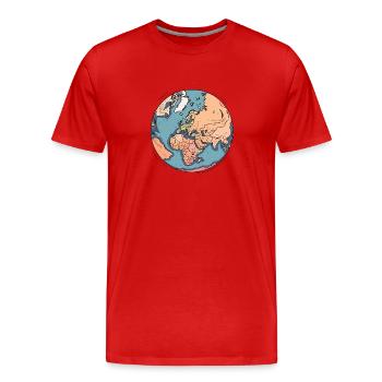 Planète Terre - T-shirt bio Premium Homme - rouge - Devant - Damien (186cm)