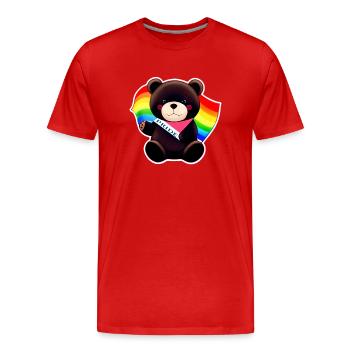 PRIDE MONTH RAINBOW BEAR - Men's Premium Organic T-Shirt - red - Front - Damien (186cm)
