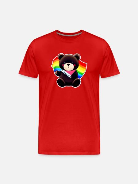 PRIDE MONTH RAINBOW BEAR - Men's Premium Organic T-Shirt - red