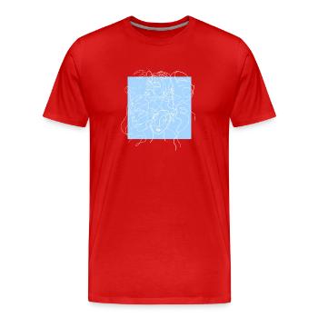 Face line blue - T-shirt bio Premium Homme - rouge - Devant - Damien (186cm)