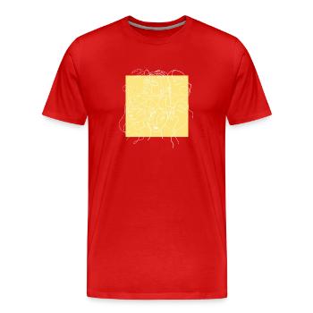 Face line yellow - Men's Premium Organic T-Shirt - red - Front - Damien (186cm)
