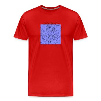 Face line purple - T-shirt bio Premium Homme - rouge - Devant - Damien (186cm)