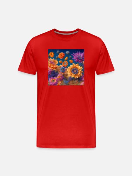 Amazing group of magic flowers - Men's Premium Organic T-Shirt - red