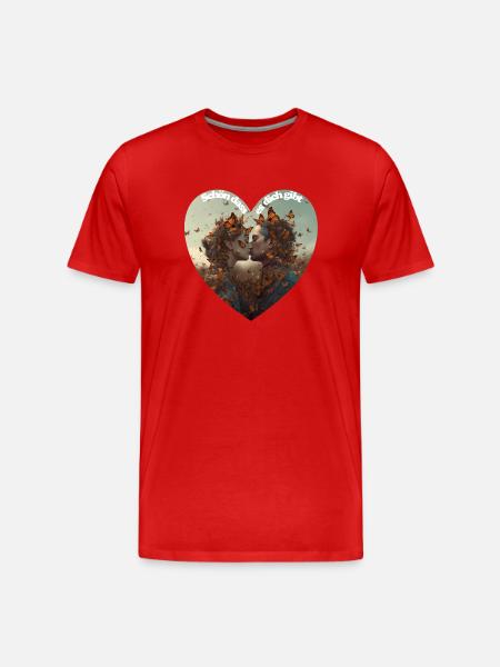 Schmetterlinge im Bauch - Männer Premium Bio T-Shirt - Rot