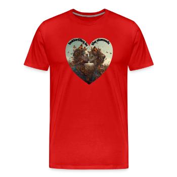 Les papillons dans l’estomac sont des sentiments merveilleux - T-shirt bio Premium Homme - rouge - Devant - Damien (186cm)