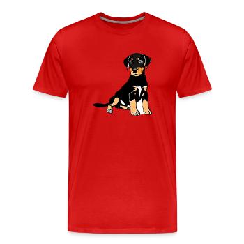 Doberman chiot chien Doberman Doberman dresseur de doberman - T-shirt bio Premium Homme - rouge - Devant - Damien (186cm)