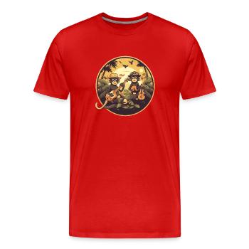 Monkey Party - Männer Premium Bio T-Shirt - Rot - Vorne - Damien (186cm)