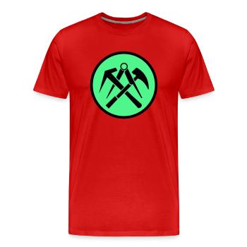 Roofer Symbol - Men's Premium Organic T-Shirt - red - Front - Damien (186cm)